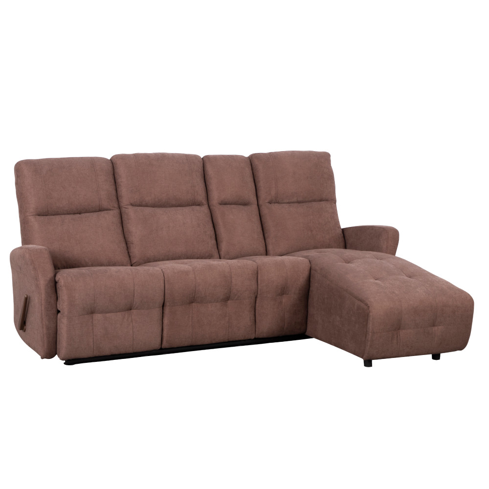 Állítható sarok ülőgarnitúra, barna, jobbos, TROJAN ROH (RP)