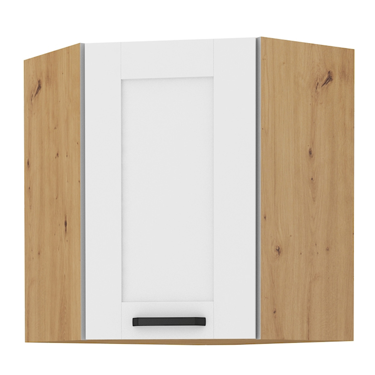 Felső szekrény sarokba, fehér/artisan tölgy, LULA 58x58 GN-72 1F (RP)