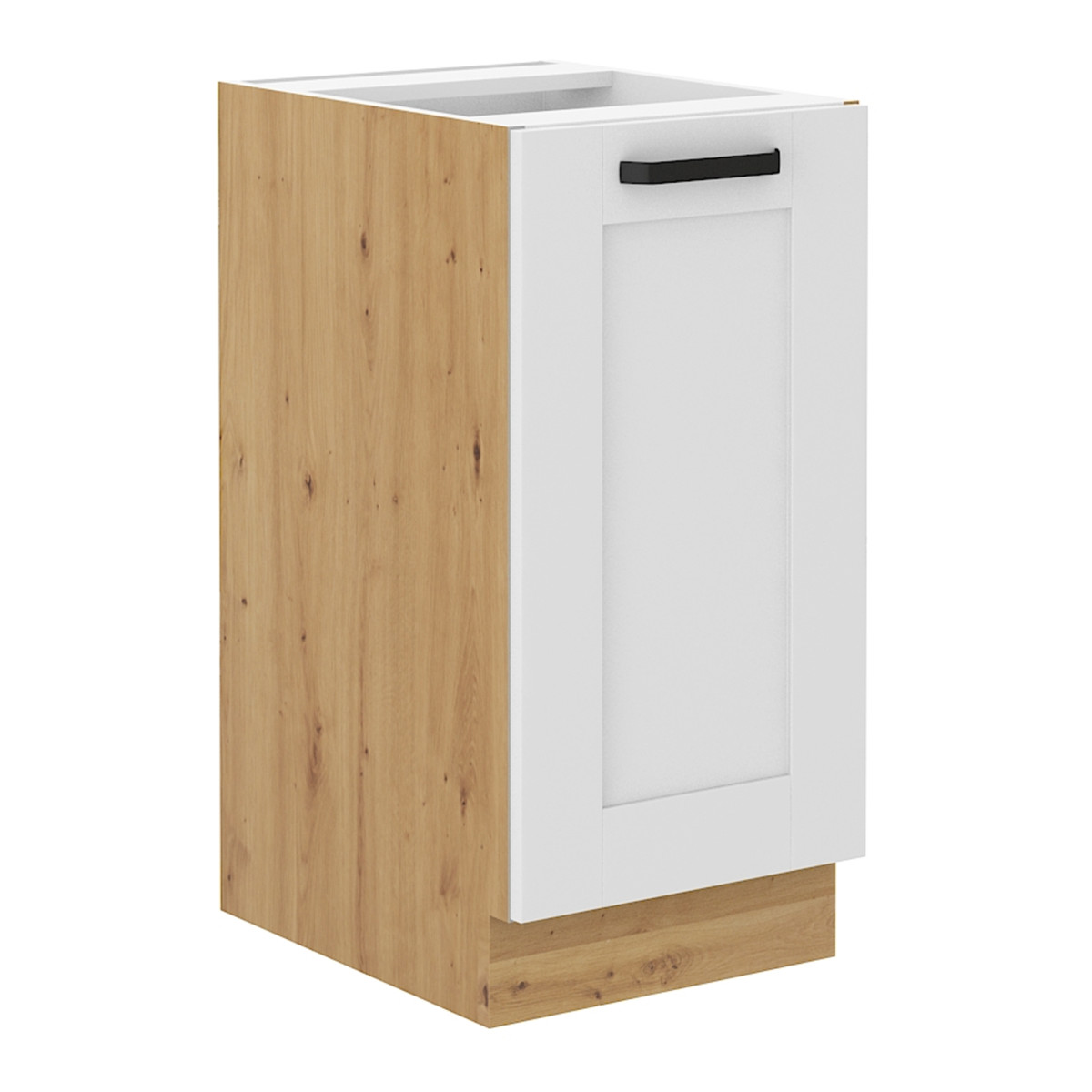 Alsó szekrény, fehér/artisan tölgy, LULA 40D 1F BB (RP)