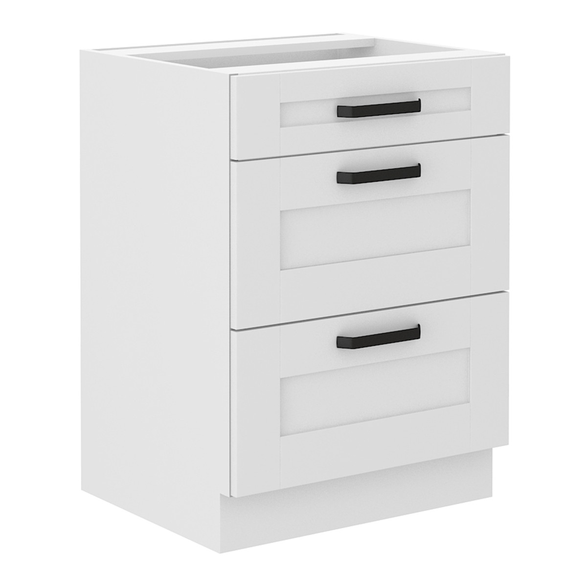 Alsó szekrény, fehér, LULA 60 D 3S BB (RP)