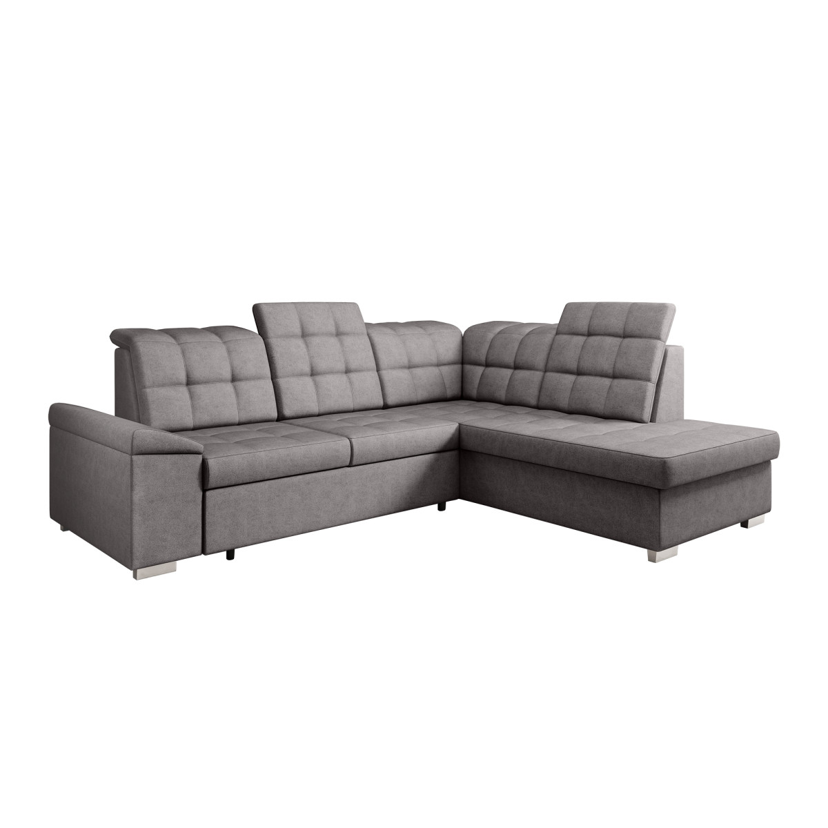 Kinyitható ülőgarnitúra, barnásszürke, jobbos, OREO ROH (RP)