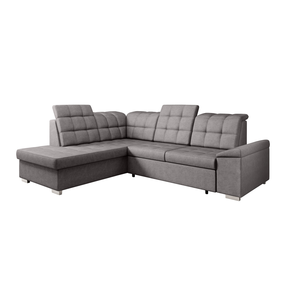 Kinyitható ülőgarnitúra, barnásszürke, balos, OREO ROH (RP)