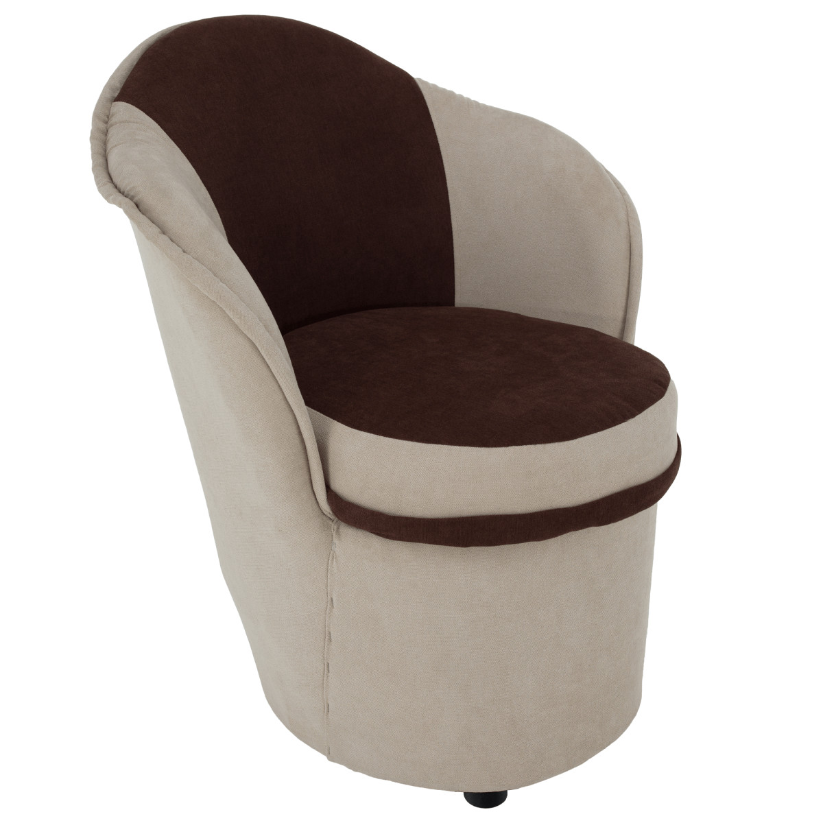 Fotel tárhellyel, bézs/barna, PERSI (RP)