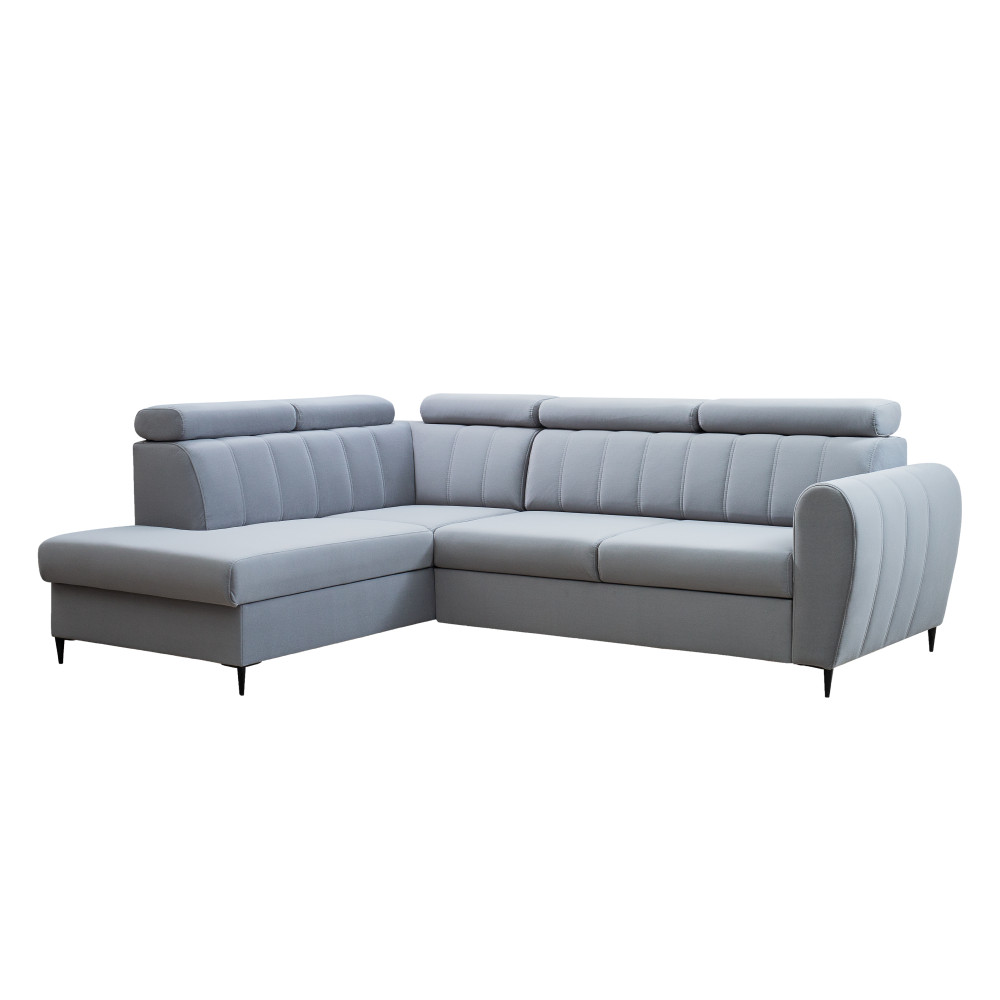 Kinyitható ülőgarnitúra, világosszürke, balos, KORIO L (RP)