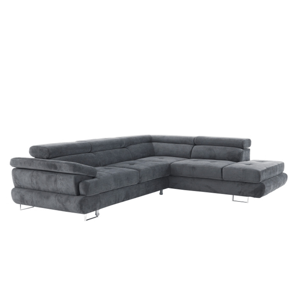 Ülőgarnitúra, szürke, szövet, jobbos, BUTON P (RP)