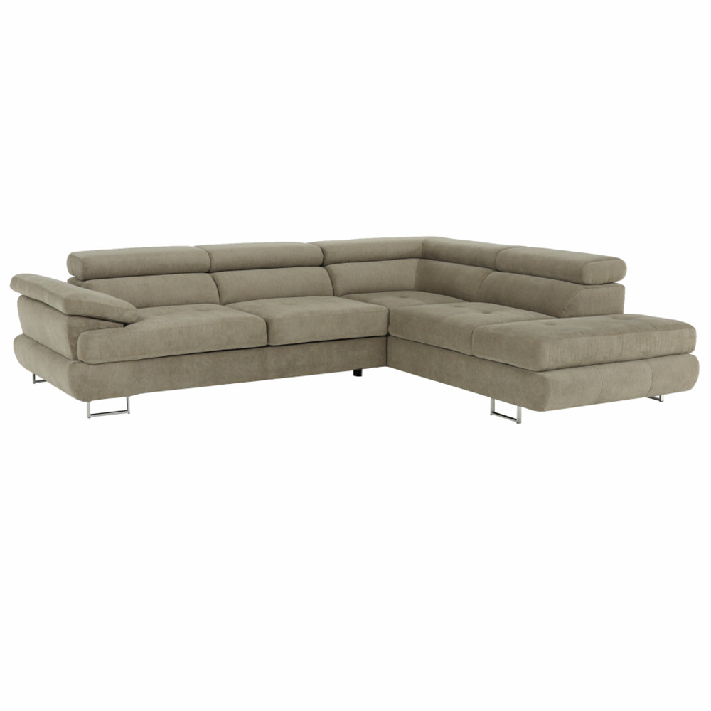 Ülőgarnitúra, világosbarna melír, szövet, jobbos, BUTON P (RP)