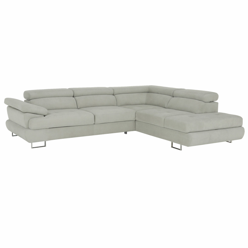 Ülőgarnitúra, világosszürke, szövet, jobbos, BUTON P (RP)