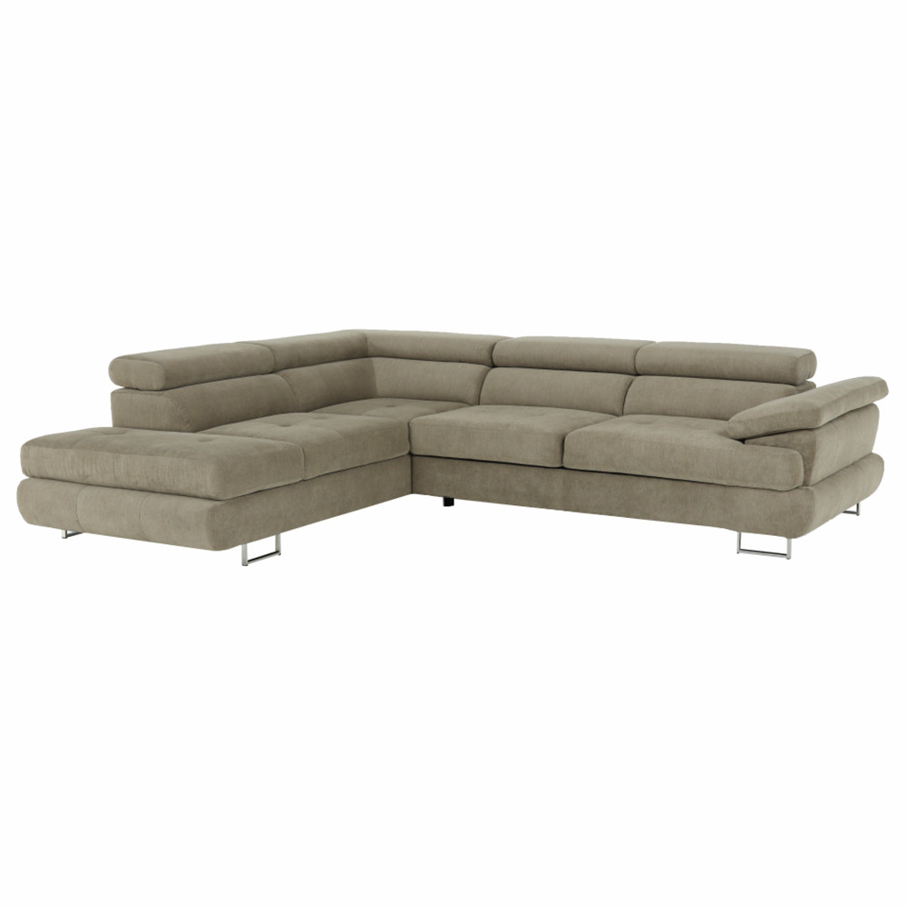 Ülőgarnitúra, világosbarna melír, szövet, balos, BUTON P (RP)