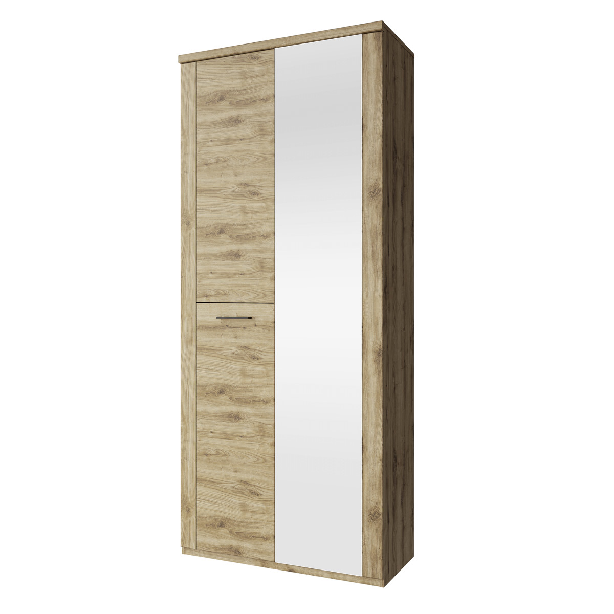 Szekrény 2D tükörrel, navarra tölgy, DORSI (RP)
