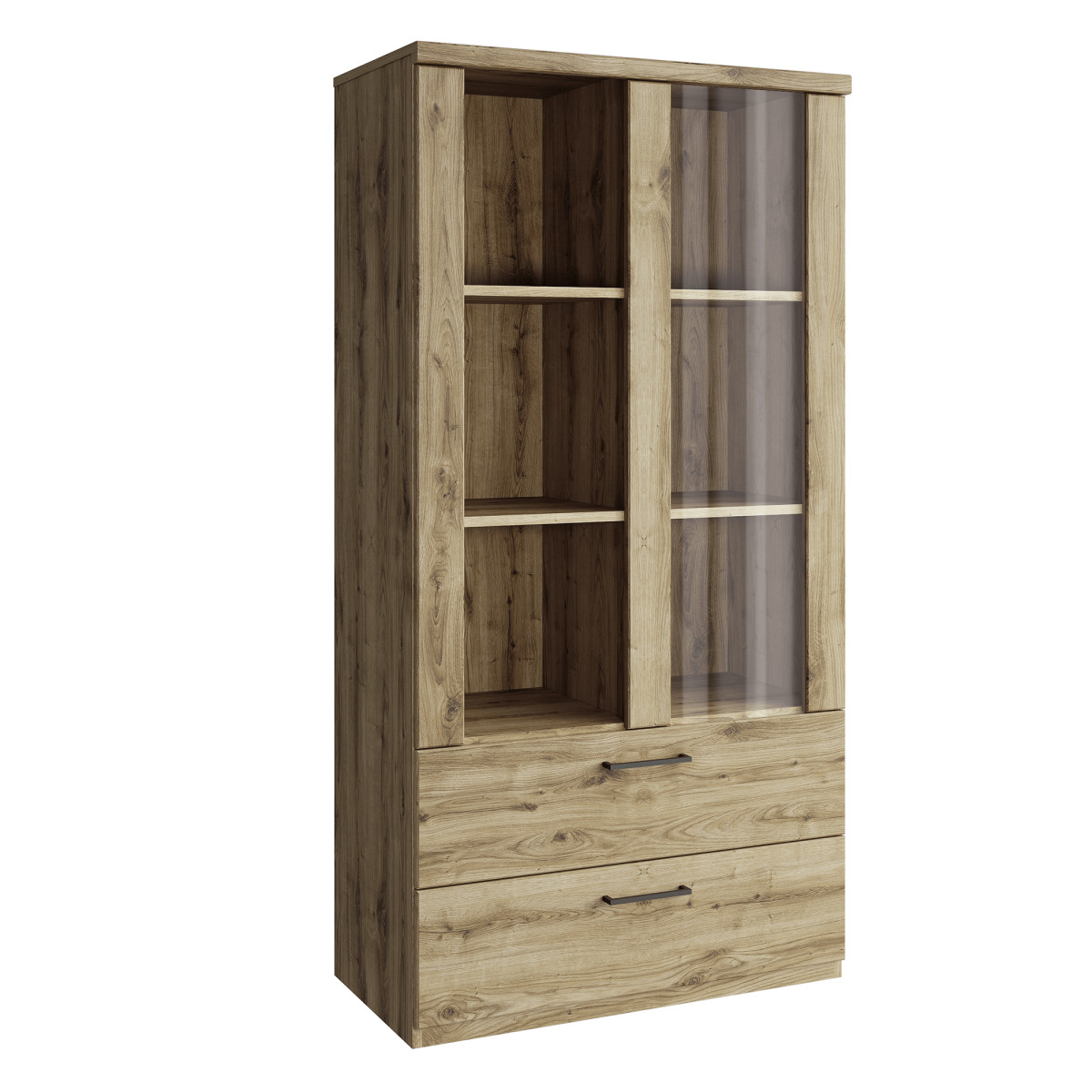 Alacsony vitrin 1W2S, navarra tölgy, DORSI (RP)