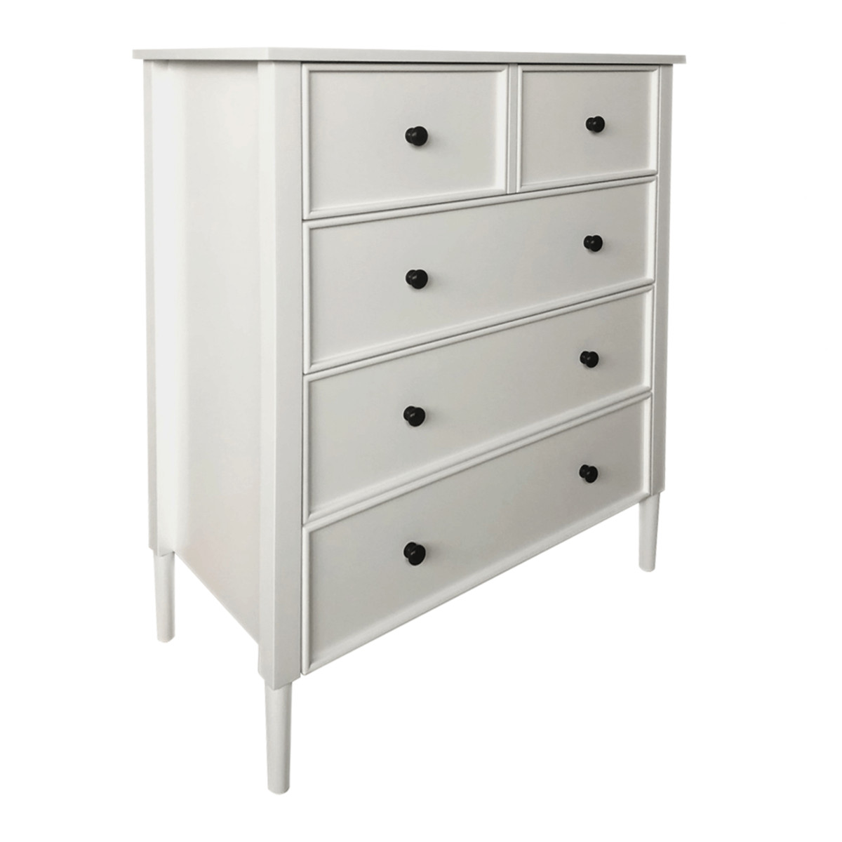 Komód, fehér/fekete, TEANA (RP)