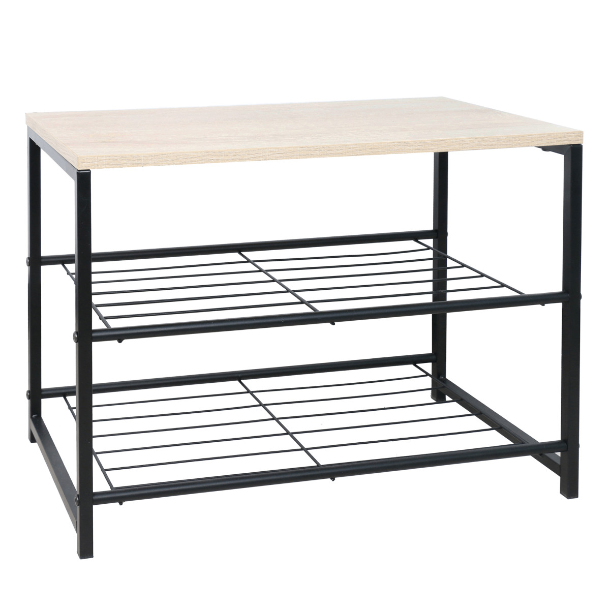 Cipőtartó, 2 soros, fekete/természetes, TADEO (RP)