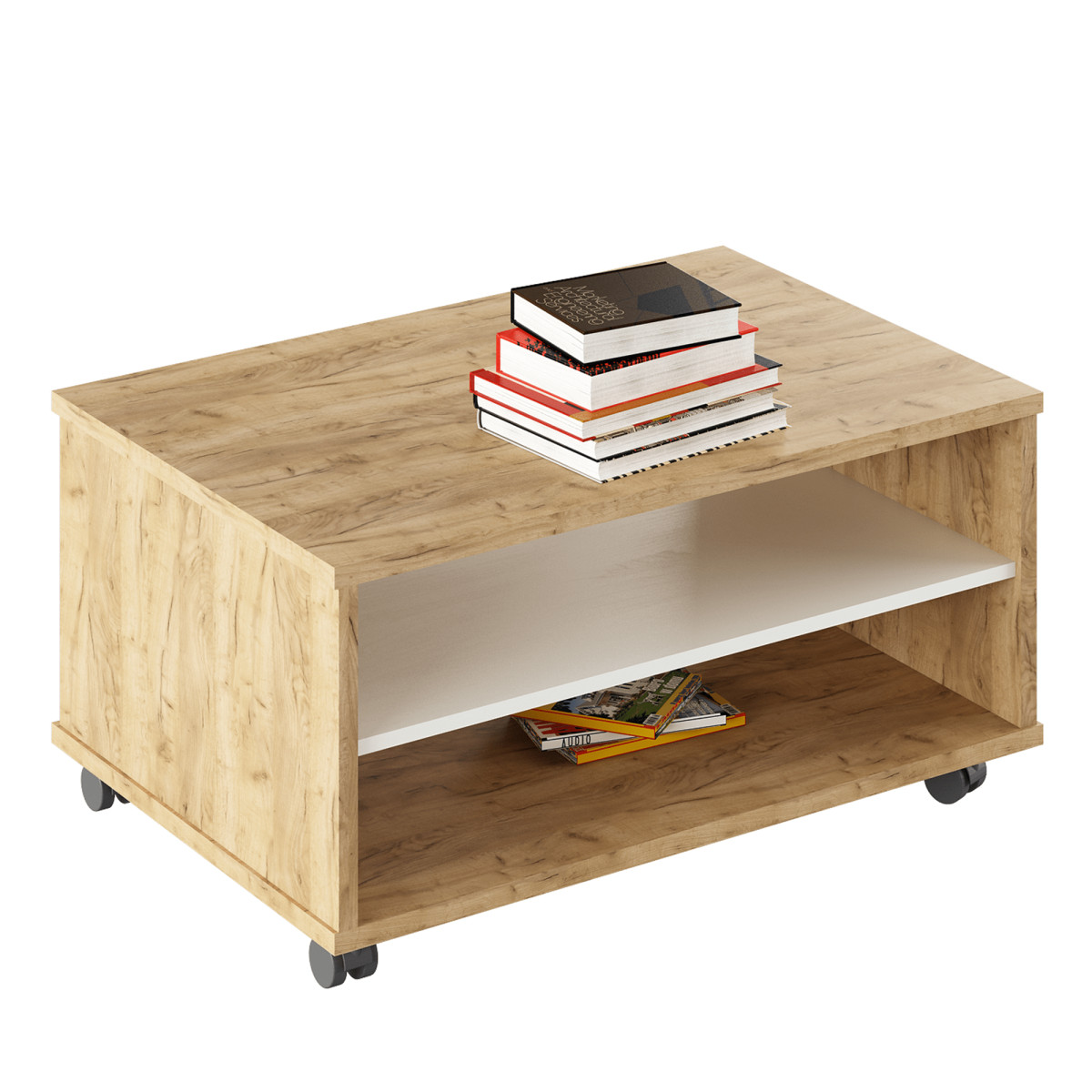 Dohányzóasztal, artisan tölgy/fehér, RIOMA TYP 32 (RP)