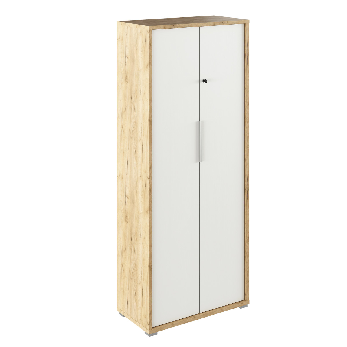 Szekrény zárral, artisan tölgy/fehér, RIOMA  TYP 31 (RP)