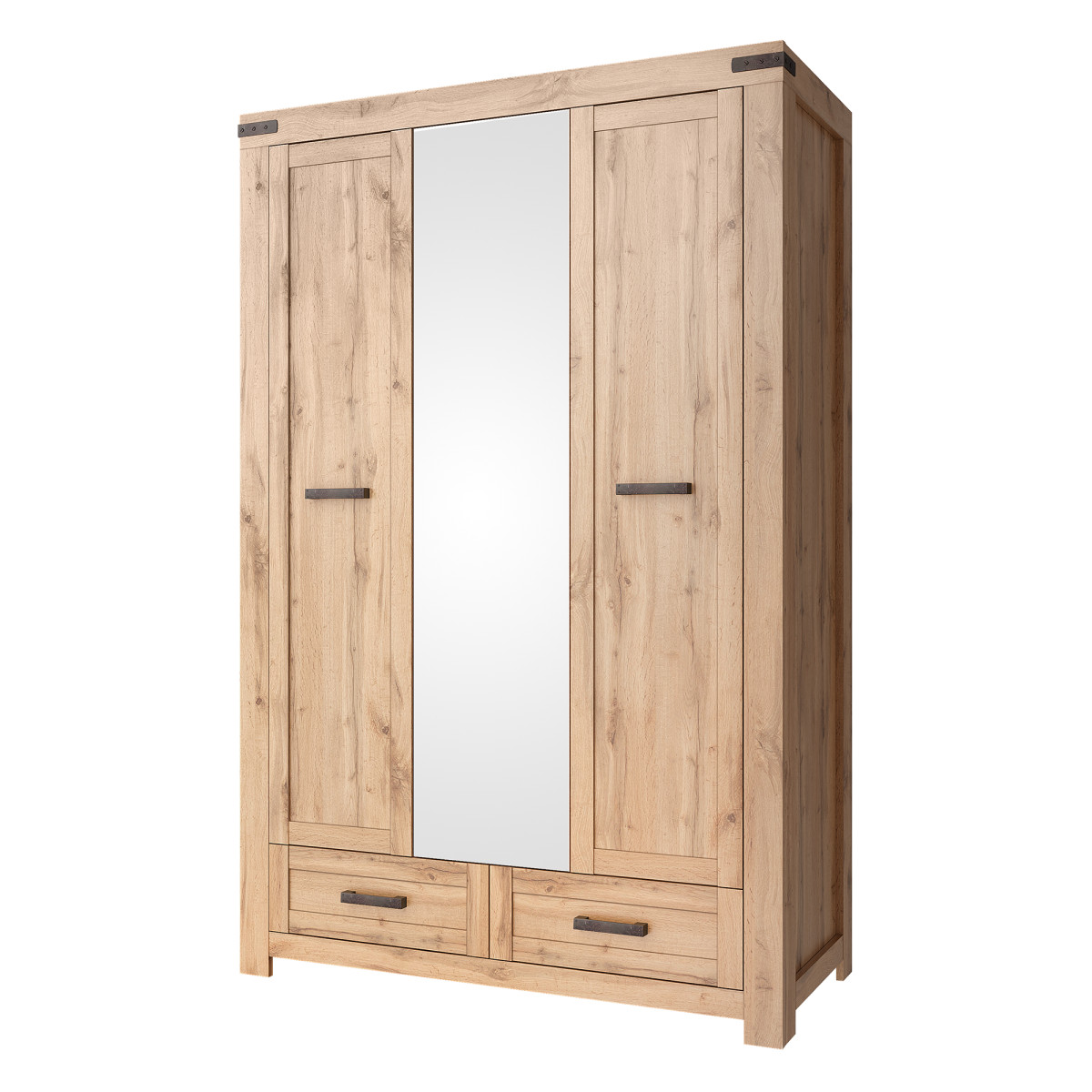 Szekrény 3D2S tükörrel, wotan tölgy, MORATIZ (RP)