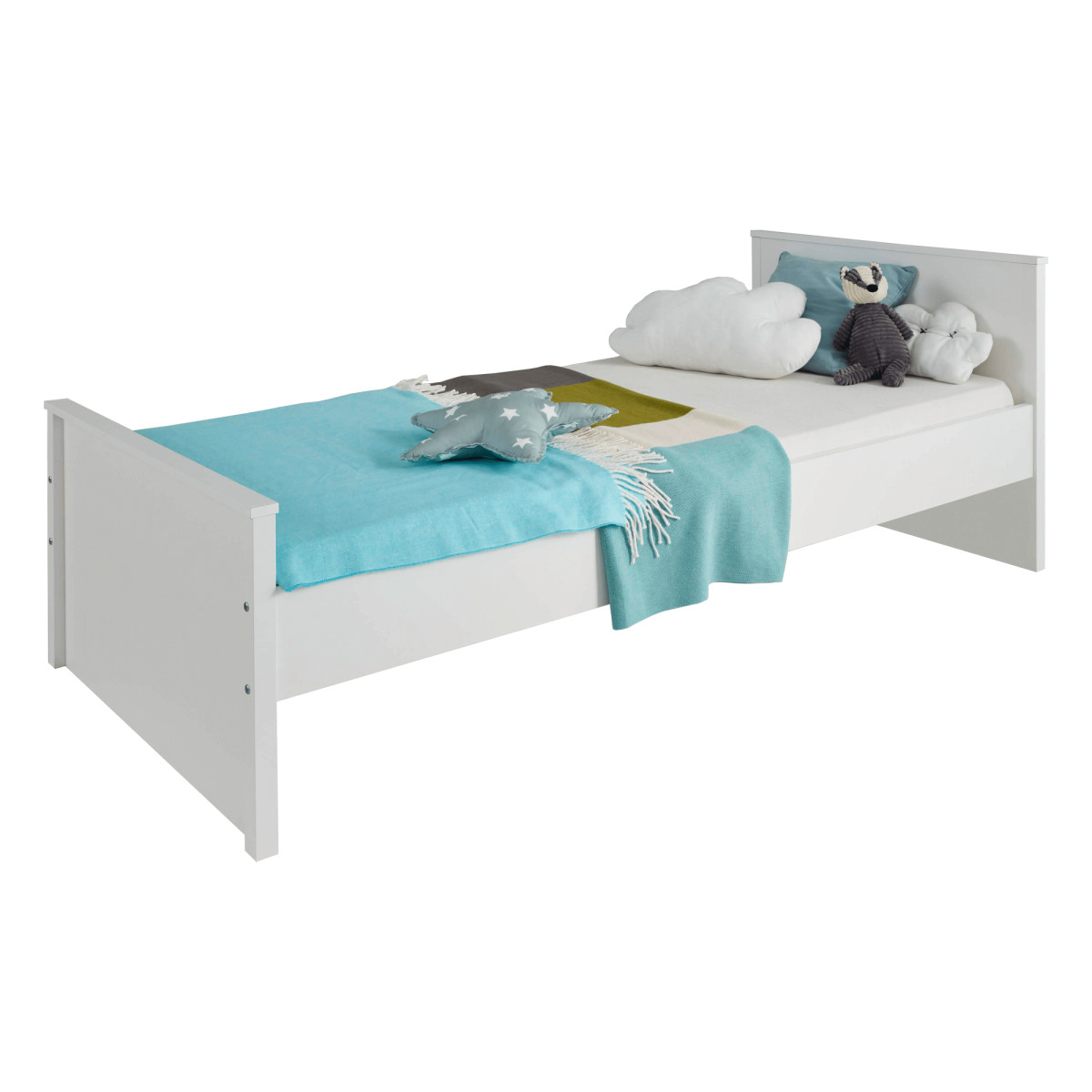 Ágy, fehér, 90x200, OLJE (RP)