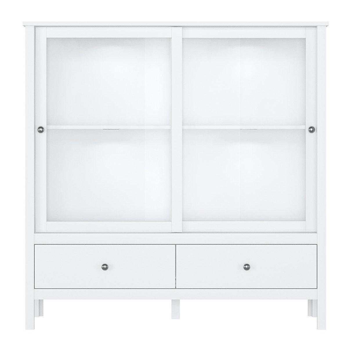 Alacsony vitrin 2W2S, fehér, OLJE (RP)