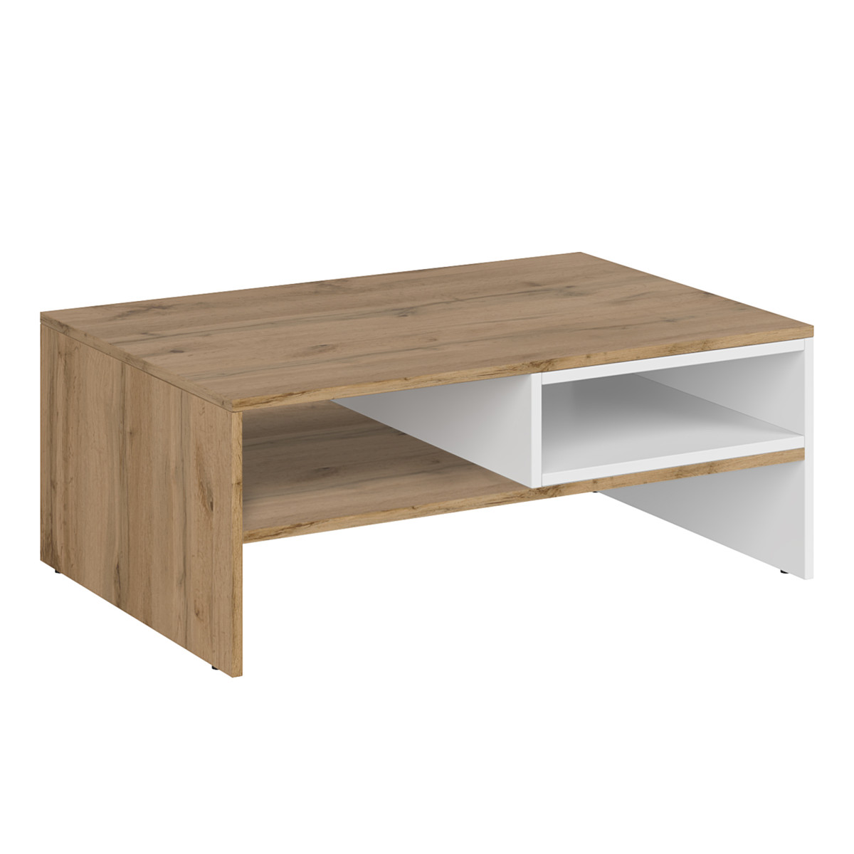 Dohányzóasztal 90, fehér/wotan tölgy, VILGO (RP)