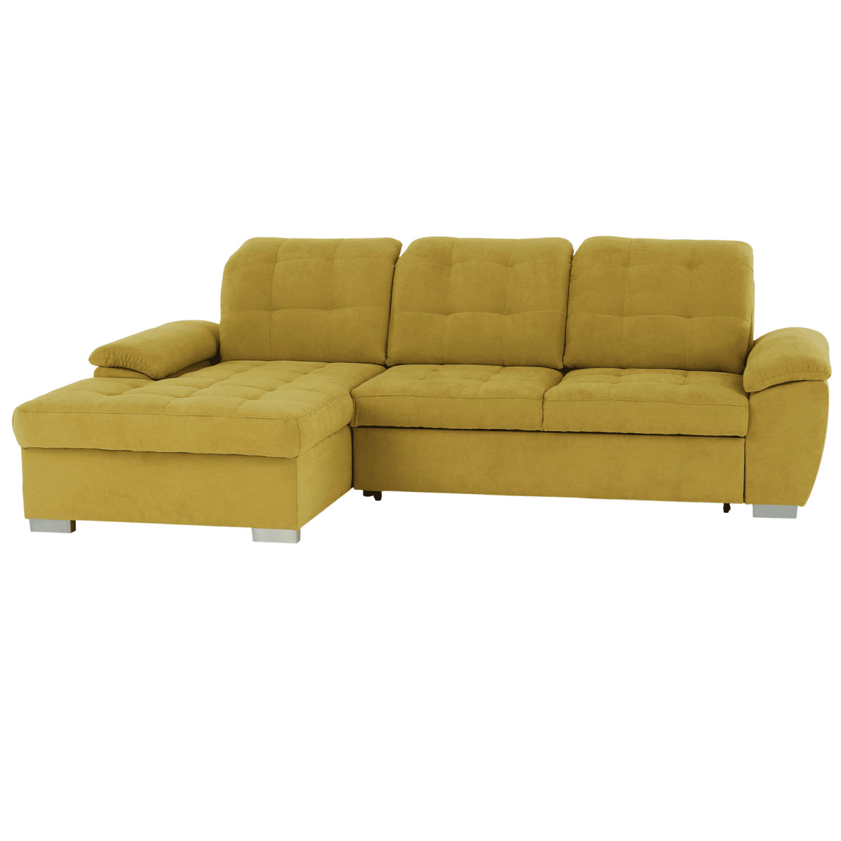 Ülőgarnitúra, mustár anyag, balos, EVANGELIN (RP)