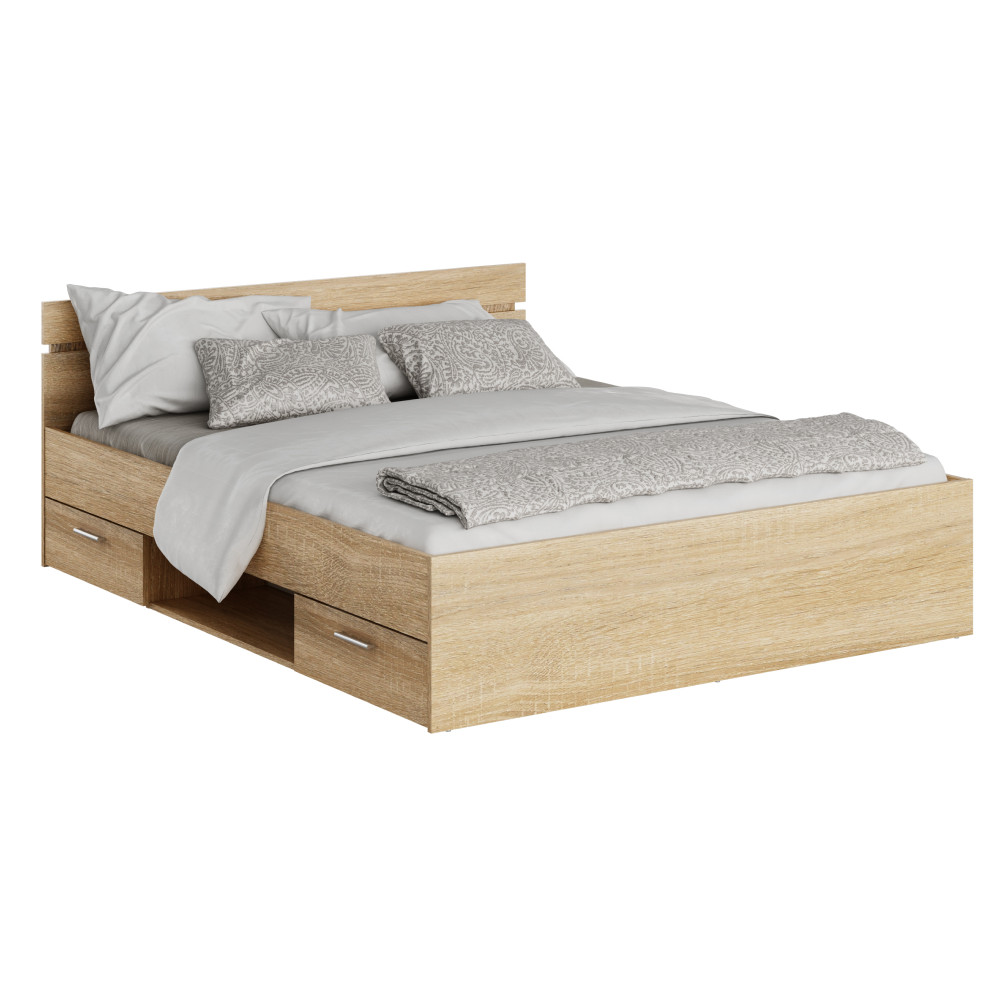 Ágykeret, 160x200, sonoma tölgyfa, MICHIGAN NEW (RP)