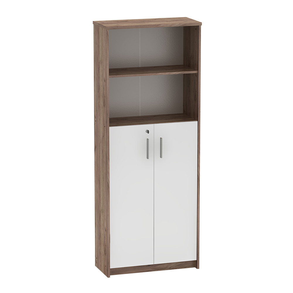 Irattartó zárható szekrénnyel, kraft dunkel/fehér, JOHAN 2 NEW 10 (RP)