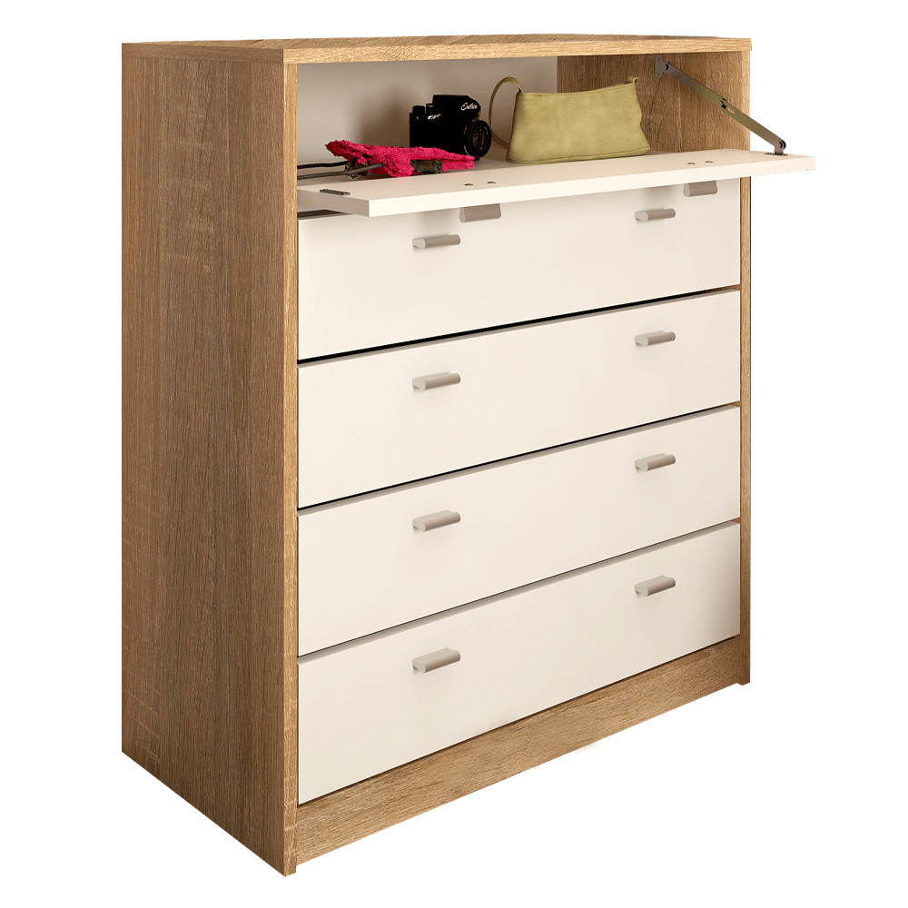 Ötrészes cipősszekrény, tölgy sonoma/fehér, VIVAT NEW TYP 4 (RP)