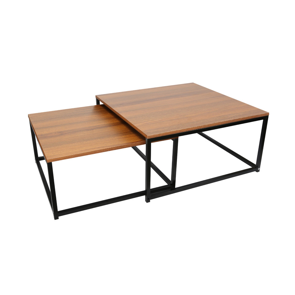 Két kisasztalból álló szett, dió/ fekete, KASTLER NEW TYP 1 (RP)