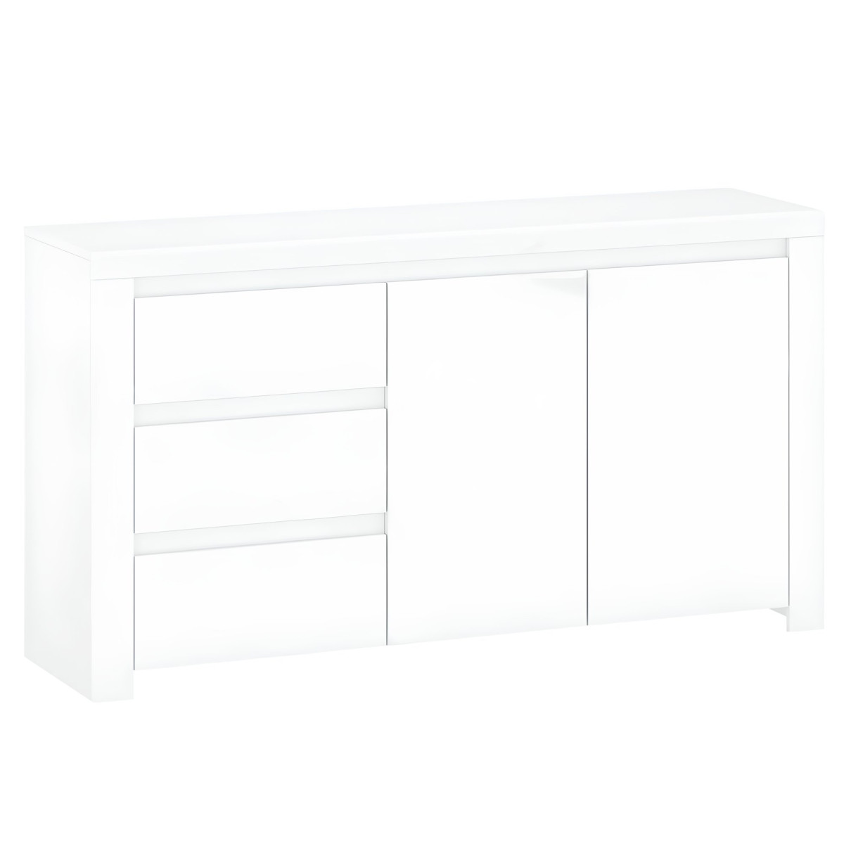 Komód 2D3S, fehér fényes, LINDY (RP)