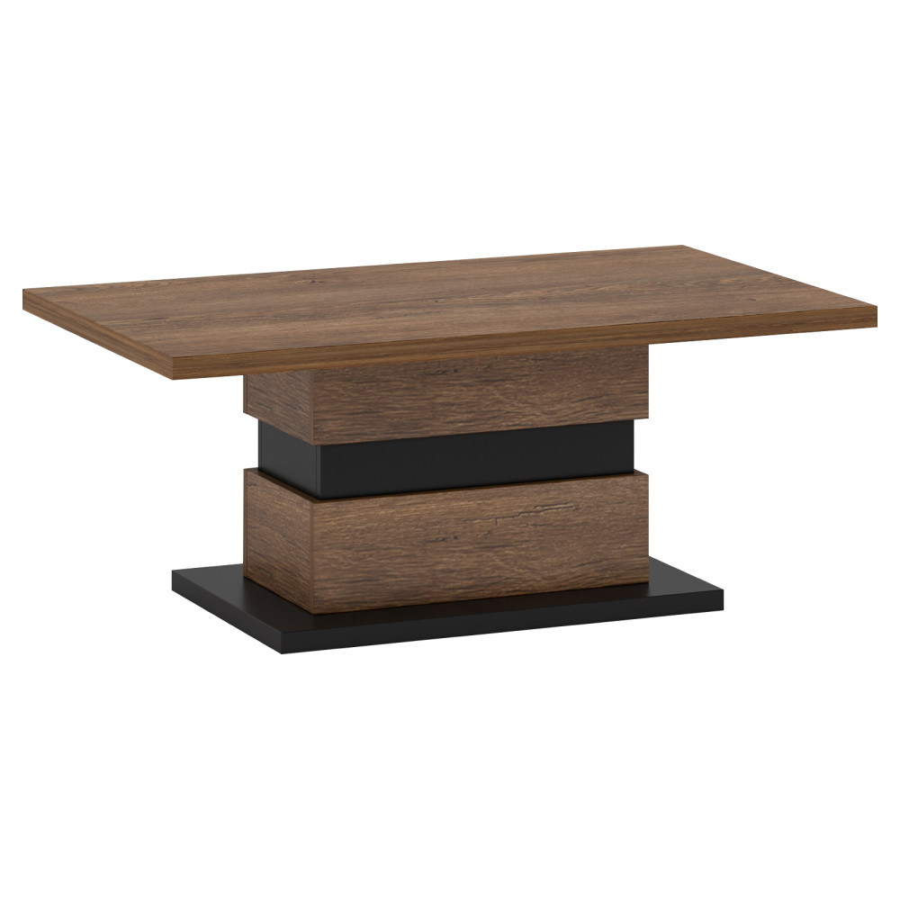 Dohányzóasztal, bolzano tölgy/fekete, DELIS T (RP)