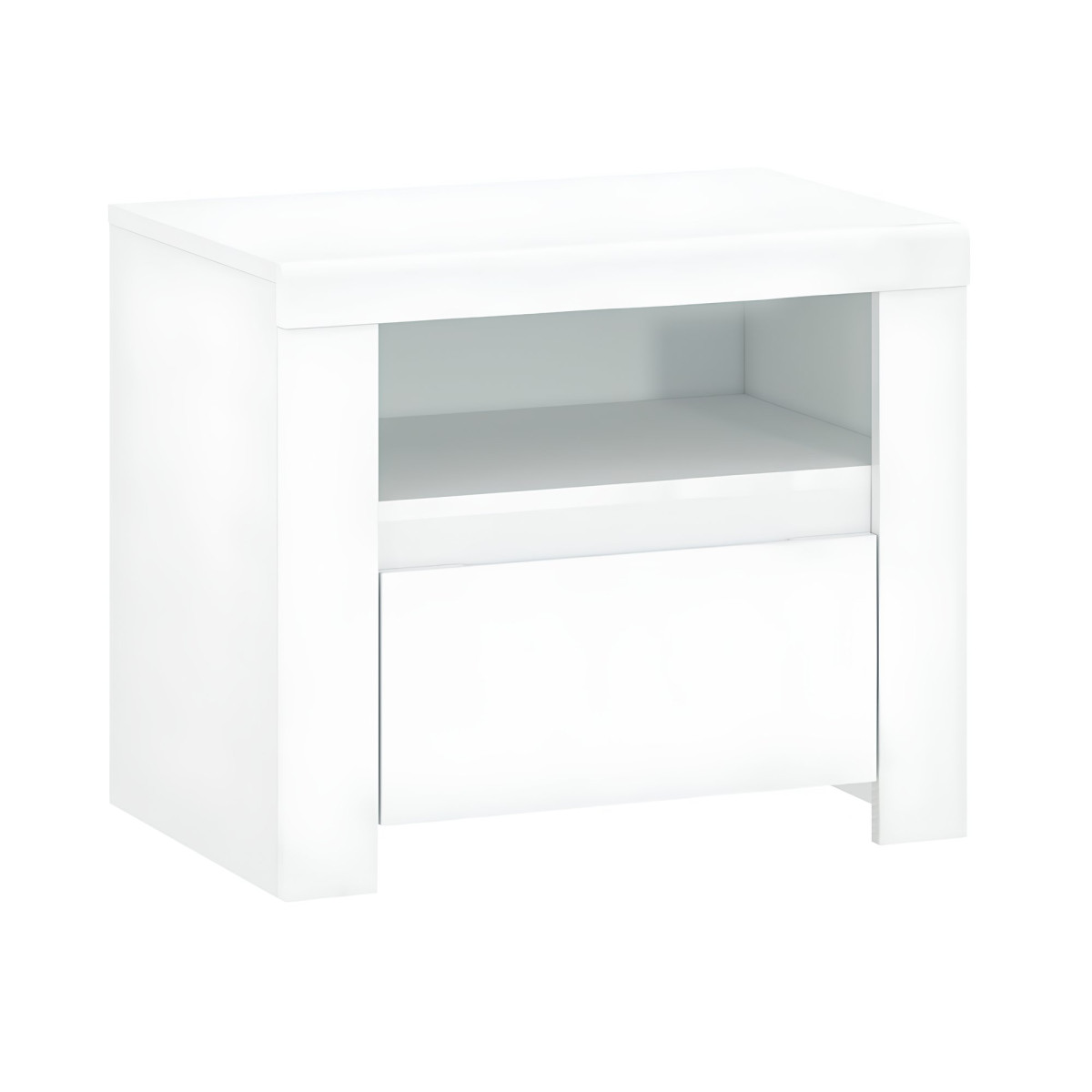 Éjjeliszekrény 1S, fehér fényes, LINDY (RP)