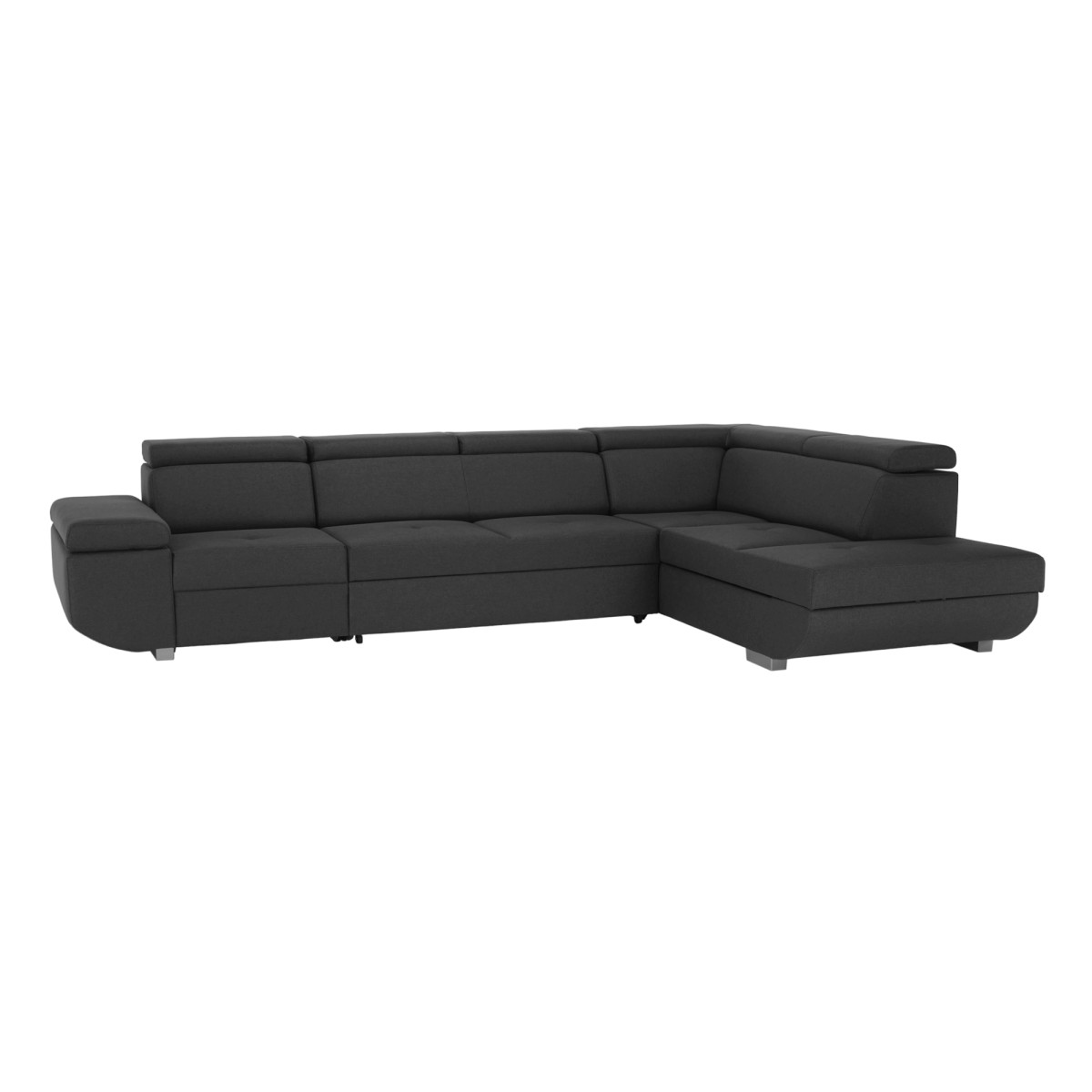 Ülőgarnitúra, sötétszürke, szövet Stark, jobbos, MAVIS (RP)