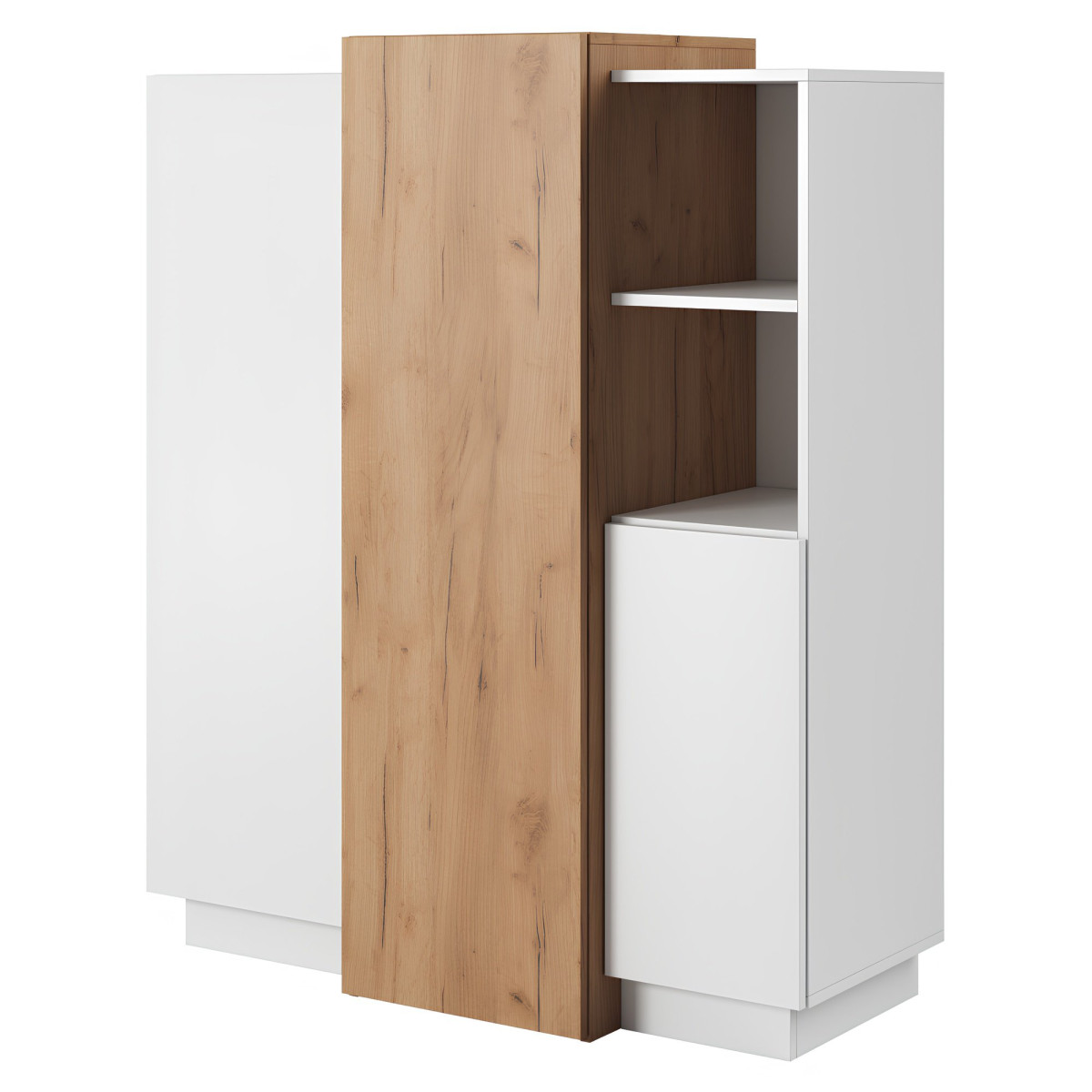 Komód 3D, fehér/tölgy craft arany, TRIO (RP)