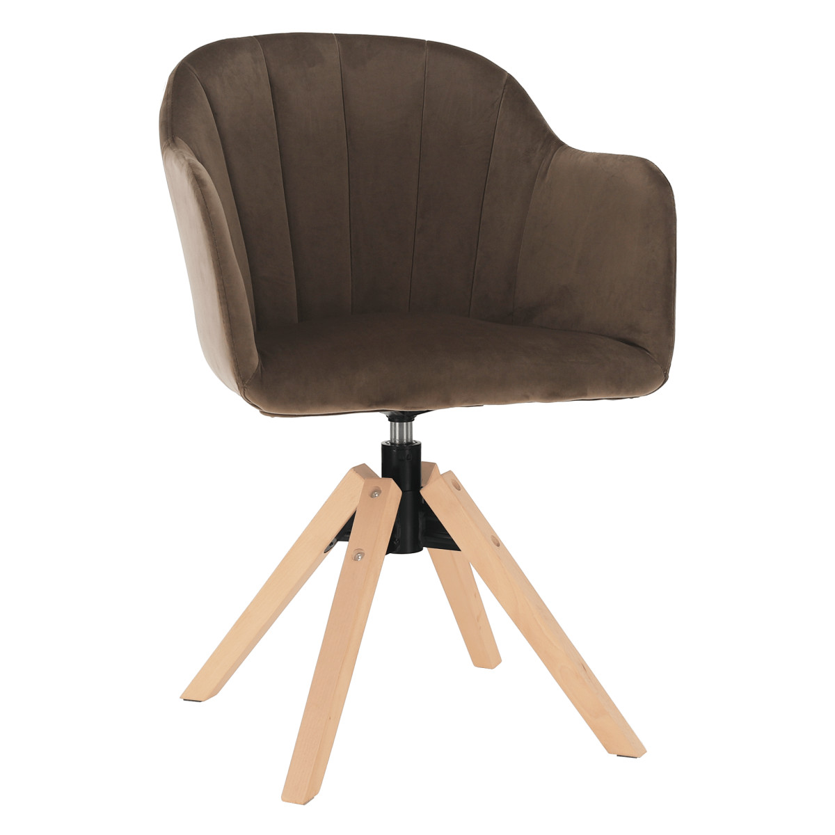 Forgószék, Velvet szövet, szürkésbarna taupe/bükk, DALIO (RP)