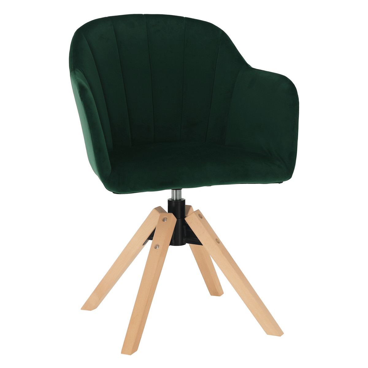 Forgószék, Velvet szövet, smaragd/bükk, DALIO (RP)