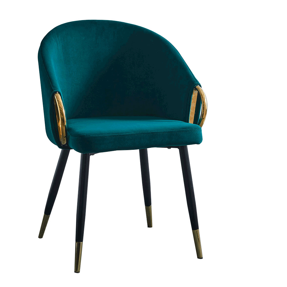 Dizájn fotel, smaragd velvet szövet/gold króm arany, DONKO (RP)