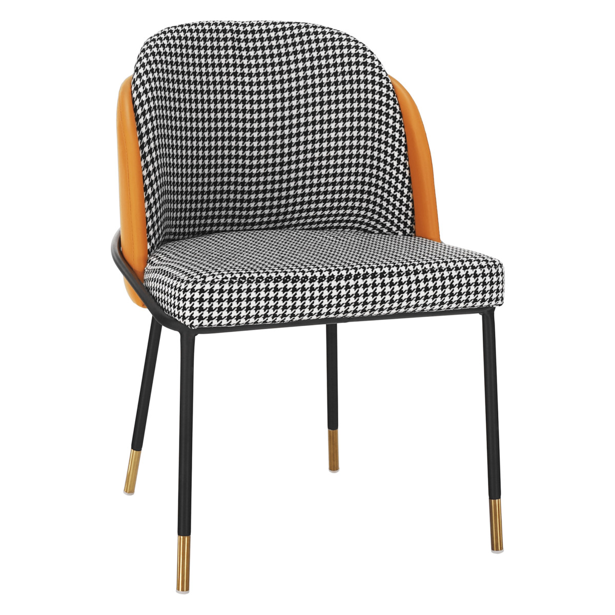 Étkezőszék, fekete-fehér mintás/camel ekobőr, KIRNA (RP)