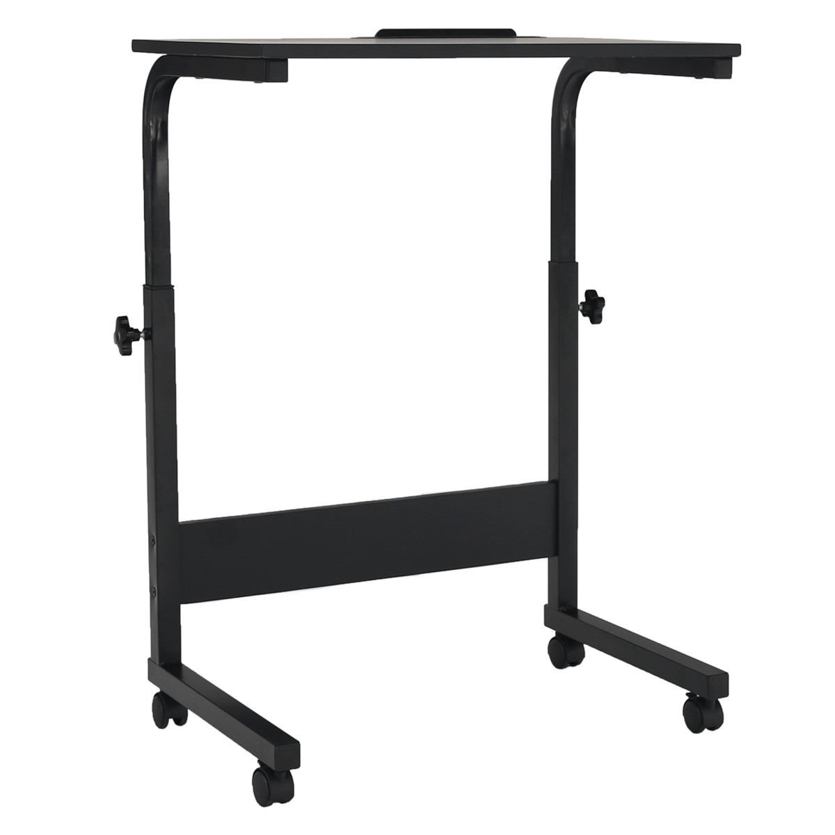 Állíthó számítógépasztal kerekekkel, fekete, WESTA (RP)