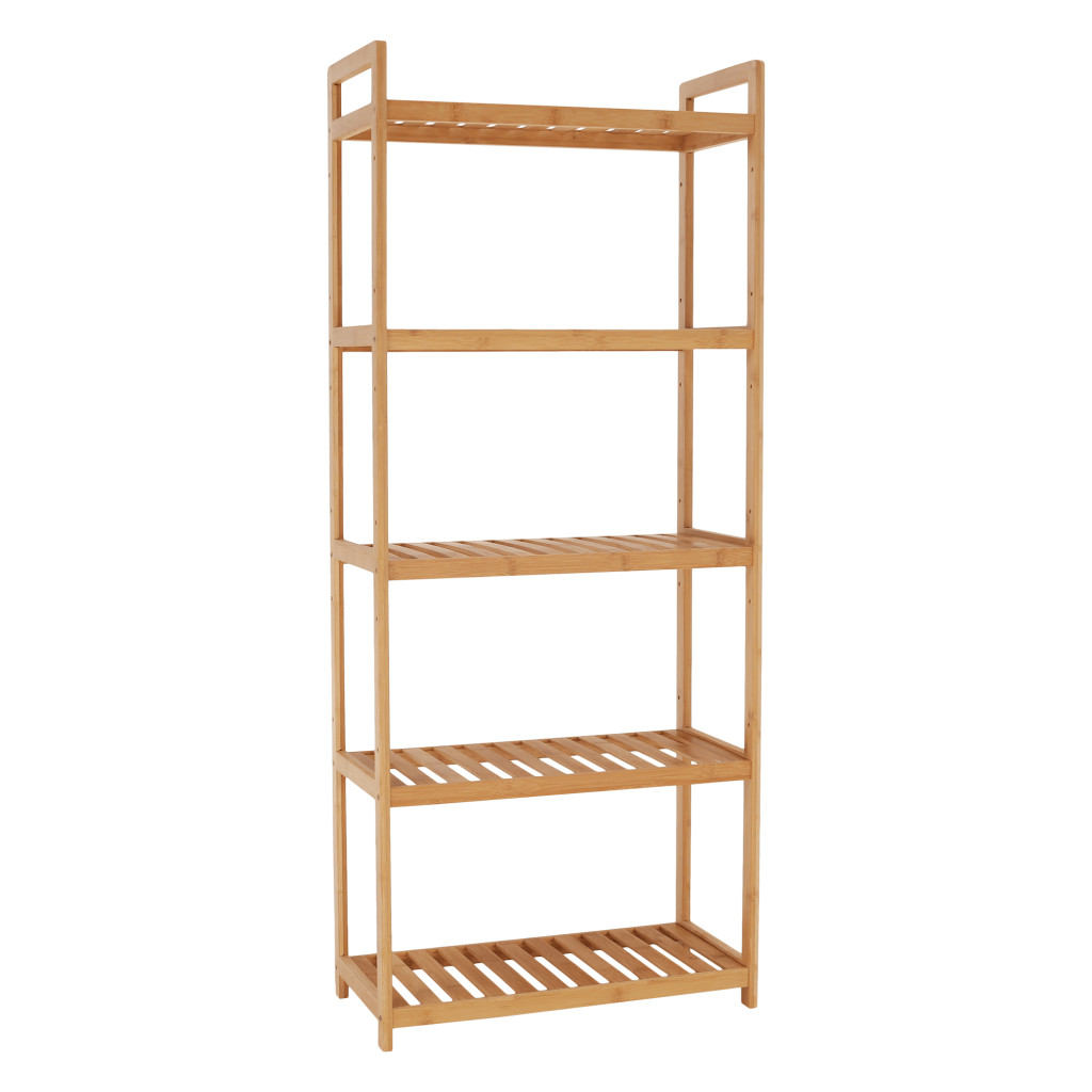 5 polcos polcállvány, természetes bambusz, FIORE TYP 3 (RP)