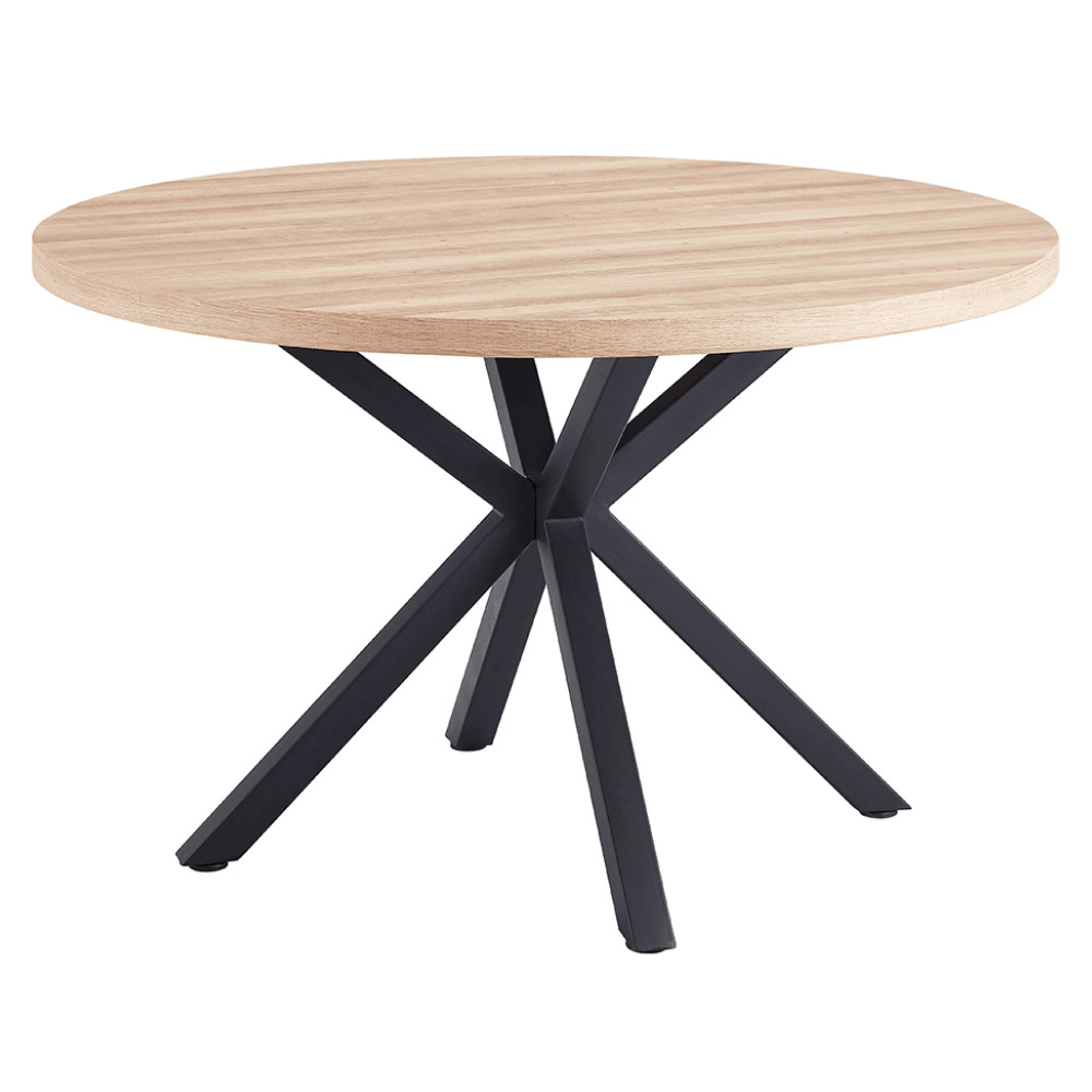 Étkezőasztal, sonoma tölgy/fekete, átmérő 120 cm, MEDOR (RP)