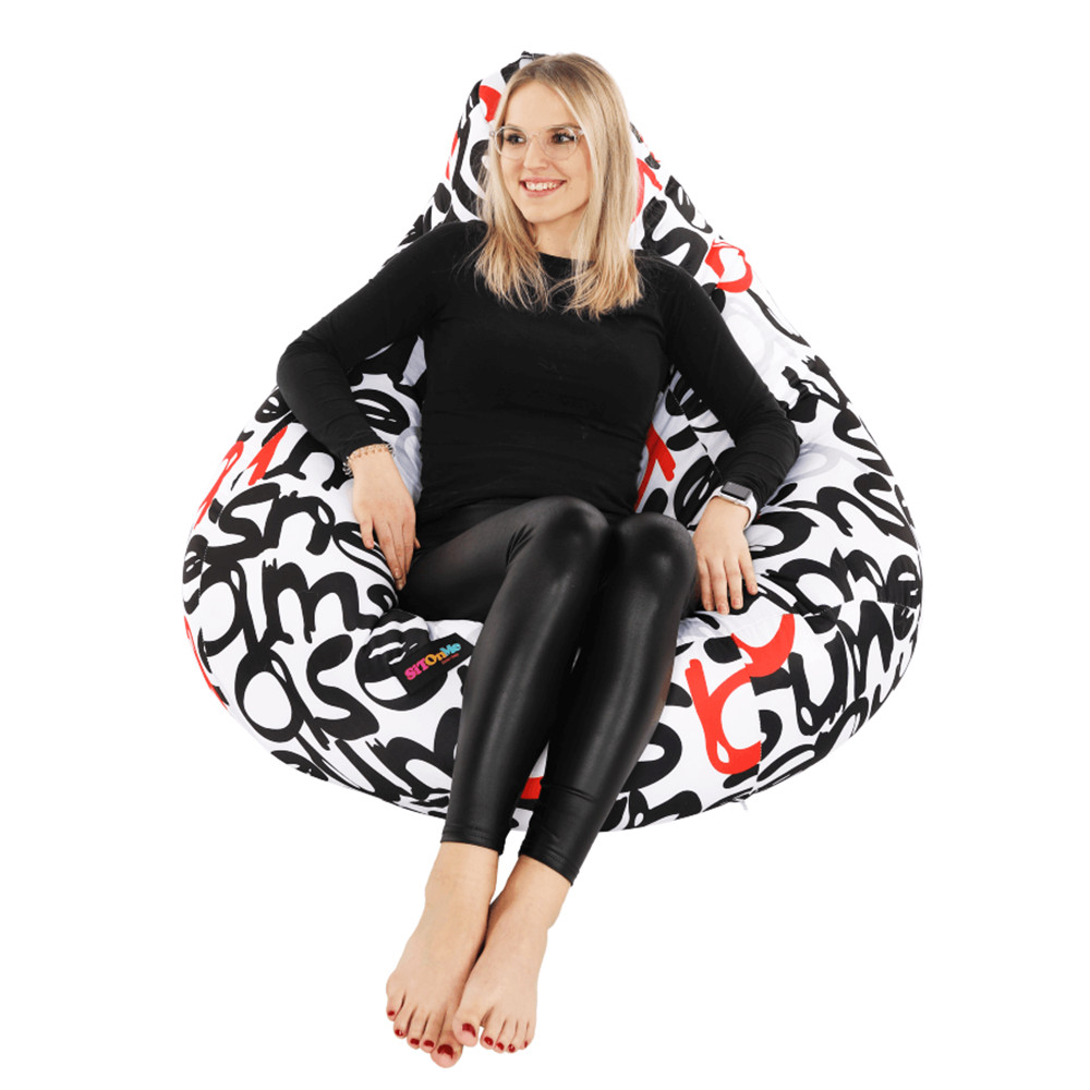 Babzsák, fehér/fekete/szürke/piros minta, ELION (RP)