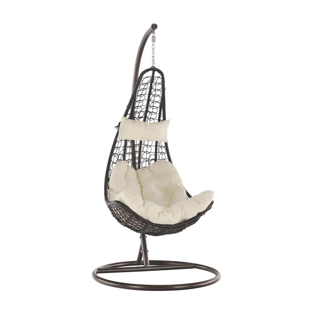 Függő fotel, barna / krém, KALEA 2 NEW (RP)