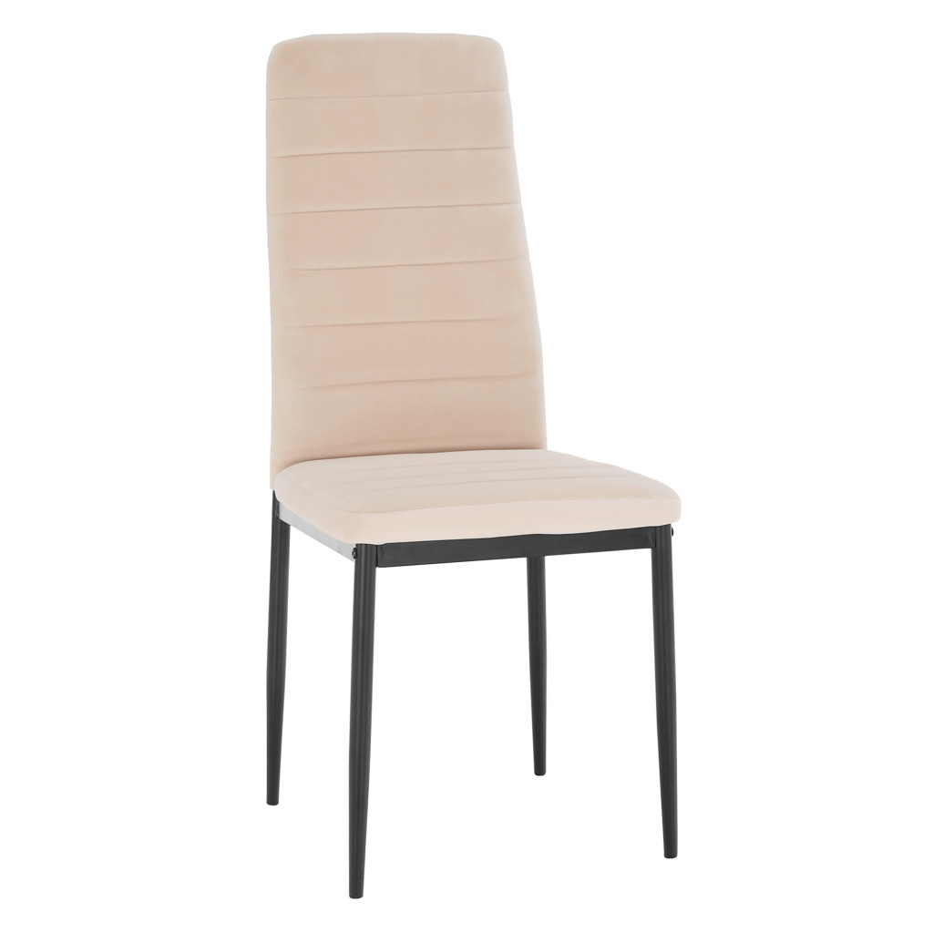 Szék, bézs Dulux Velvet szövet/fekete fém, COLETA NOVA (RP)