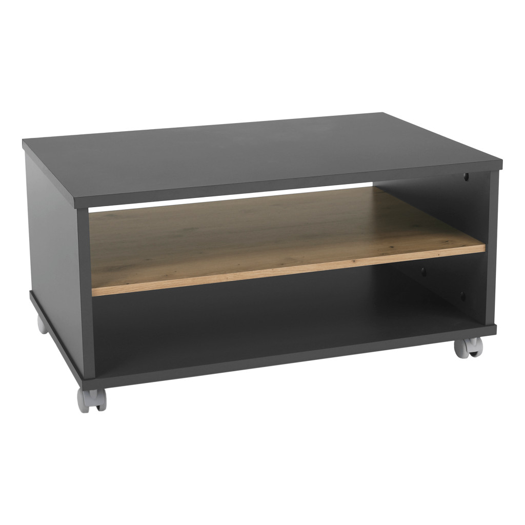 Dohányzóasztal, grafit/tölgyfa artisan, RIOMA NEW TYP 32 (RP)