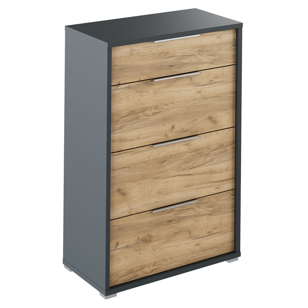 Fiókos komód, grafit/tölgyfa artisan, RIOMA NEW TYP 22 (RP)