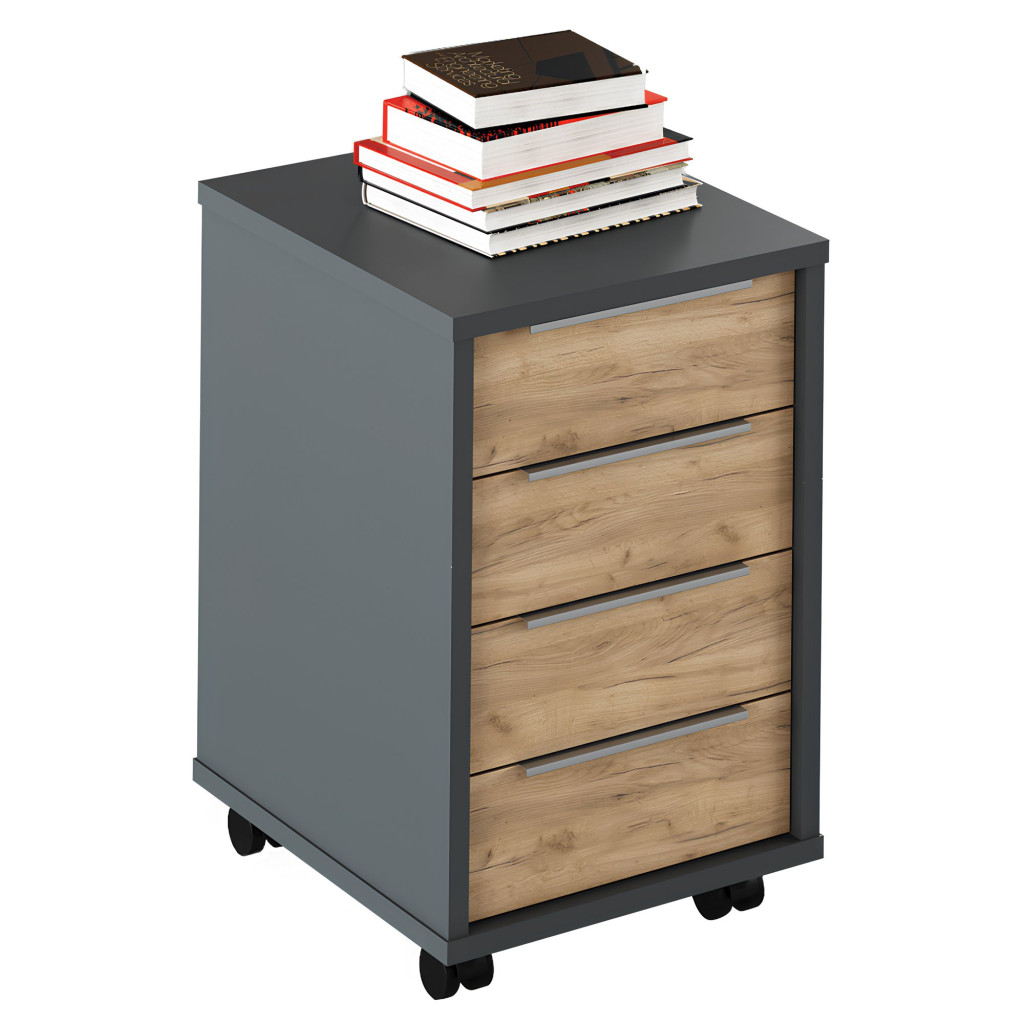 Irodai konténer, grafit/tölgyfa artisan, RIOMA NEW TYP 14 (RP)