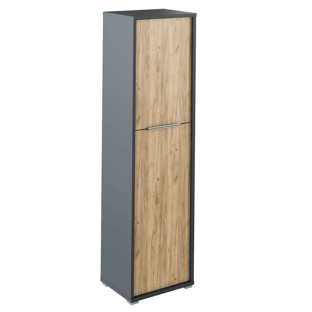 Polc szekrény, grafit/tölgyfa artisan, RIOMA NEW TYP 08 (RP)