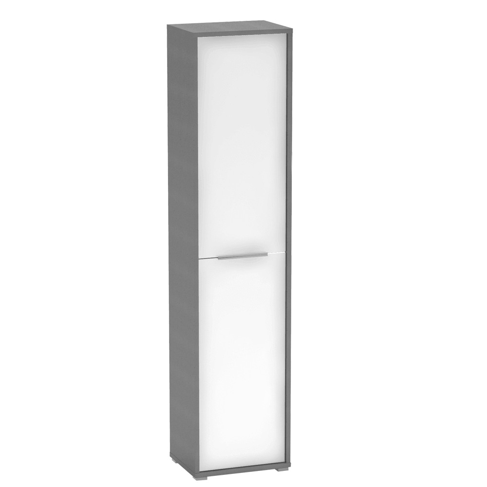 Magas polcos szekrény, grafit/fehér, RIOMA NEW TYP 06 (RP)