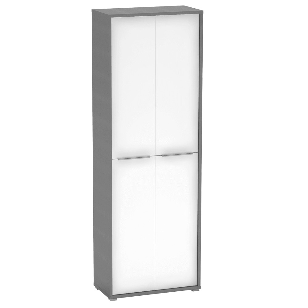 Magas polcos szekrény, grafit/fehér, RIOMA NEW TYP 05 (RP)