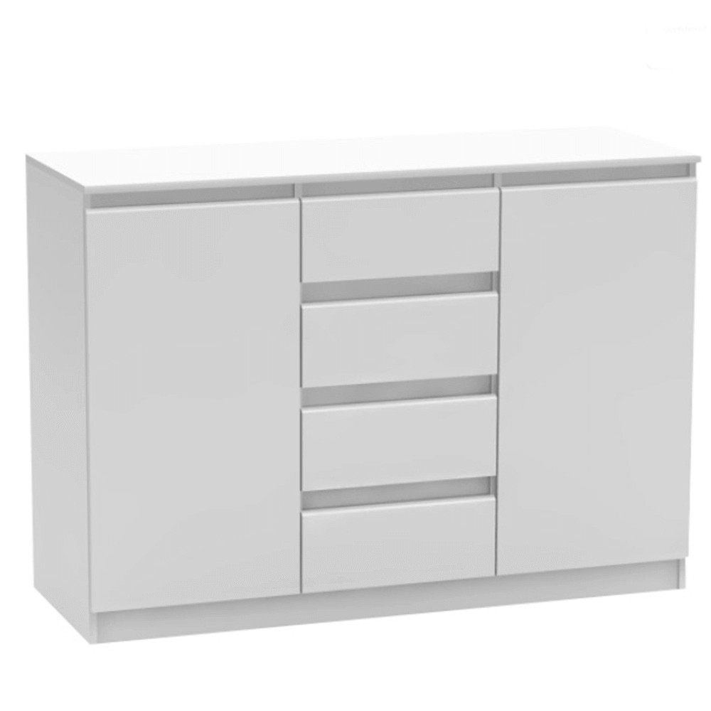 2 ajtós komód 4 fiókkal, fehér, HANY NEW 010 (RP)