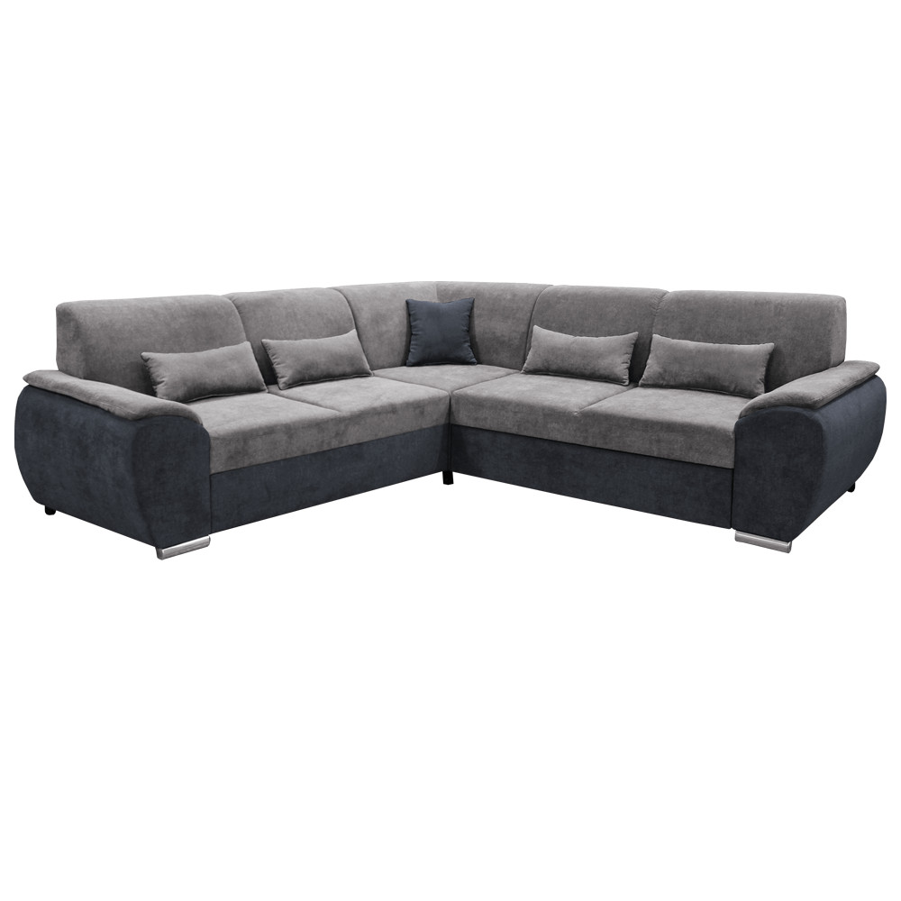 Ülőgarnitúra, sötét szürke/szürke Soro anyag, jobbos kivitel, EMILY (RP)